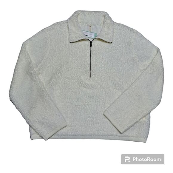 Teeberry & Weave Golly Sherpa Fur Quarter Zip Pullover Off White XXL NWT - Picture 9 of 15